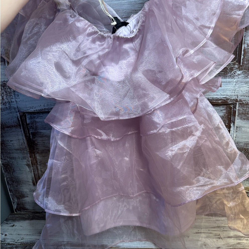 WinWin Lavender Pink Ruffled Mini Dress - Picture 2 of 7
